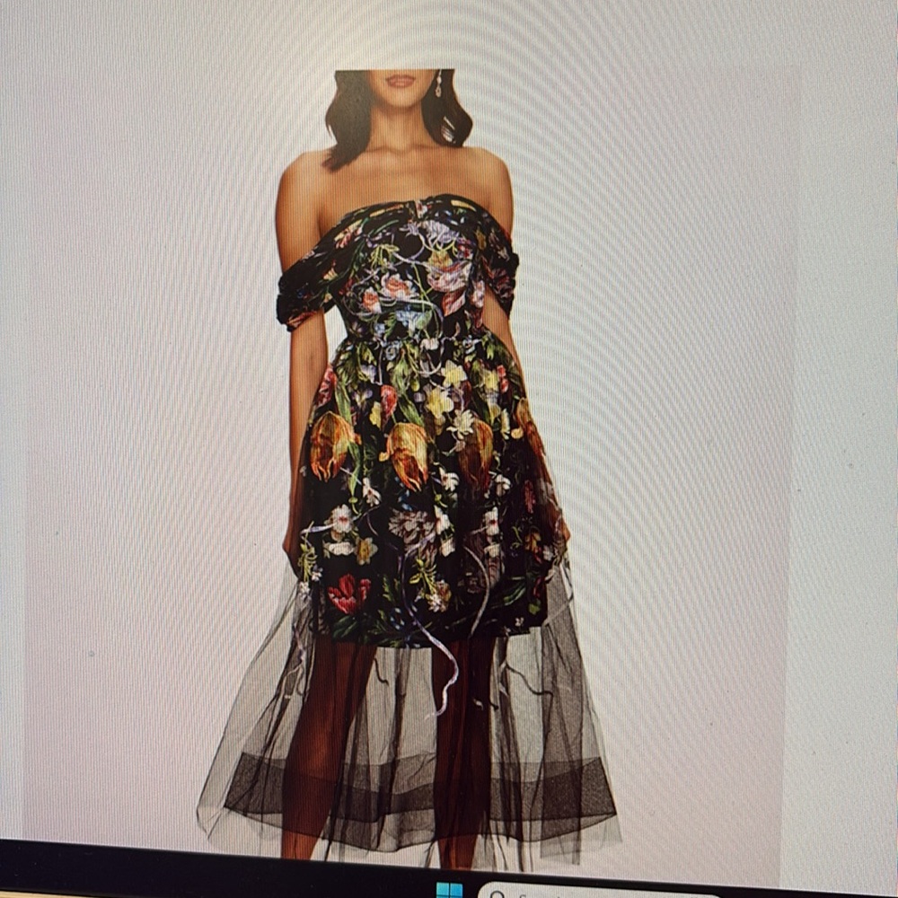Marchesa’s Ribbons Midi dress